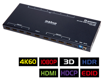 東通販取扱製品紹介 ADテクノ社製 HMS-0108  4K UHD@60 4:2:2（36bit） / HDCP 2.2対応 業務用薄型HDMI 2.0a 8分配器【AD-51】